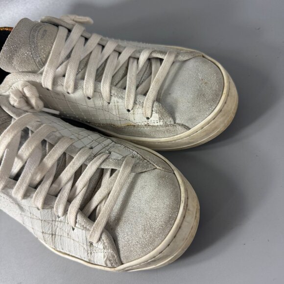 P448 Women's White Johnny Glitter Removable Insole Solid Carved Sneaker, Size 37 - Picture 12 of 16